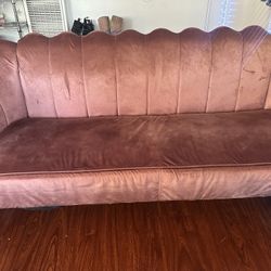 Pink velvet couch for sale!