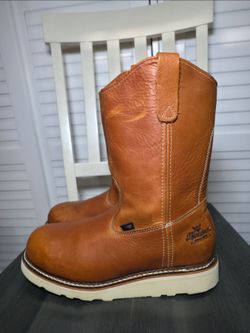 Thorogood American Heritage 11″ Tobacco Pull-On Wellington Wedge Sole Safety Toe Men's Size 9.5 EE READ DESCRIPTION
