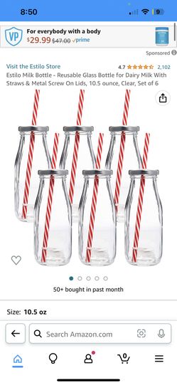 Estilo Reusable Glass Bottle W/ Straws