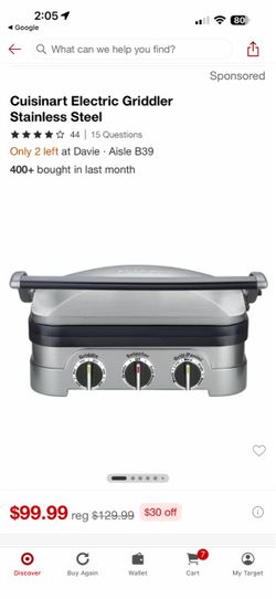 Cuisinart Electric Griddler Stainless Steel