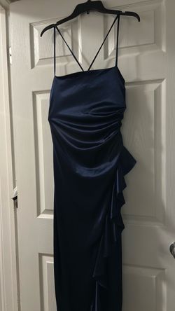 Blue beautiful silk dress