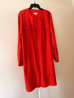 Calvin Klein Orange  Long Sleeve Shirt Dress