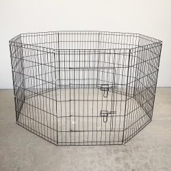$49 (New) Foldable 36” tall x 24” wide x 8-panel pet playpen dog crate metal fence exercise cage 