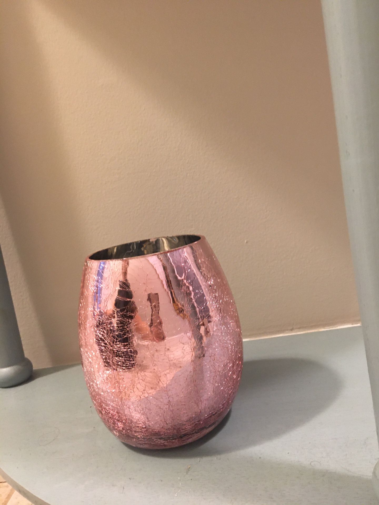 Crackled pink vase