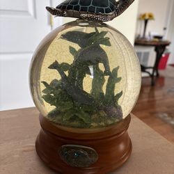National Geographic Society Musical Dolphin Snowglobe Sea Turtle Accents San Francisco Music Box Company