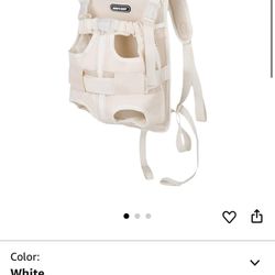 Portable Backpack for Pets, pet Bag for Dogs and Cats, Four-Legged Dog Bag for Small and Medium-Sized Dogs(White,Medium)