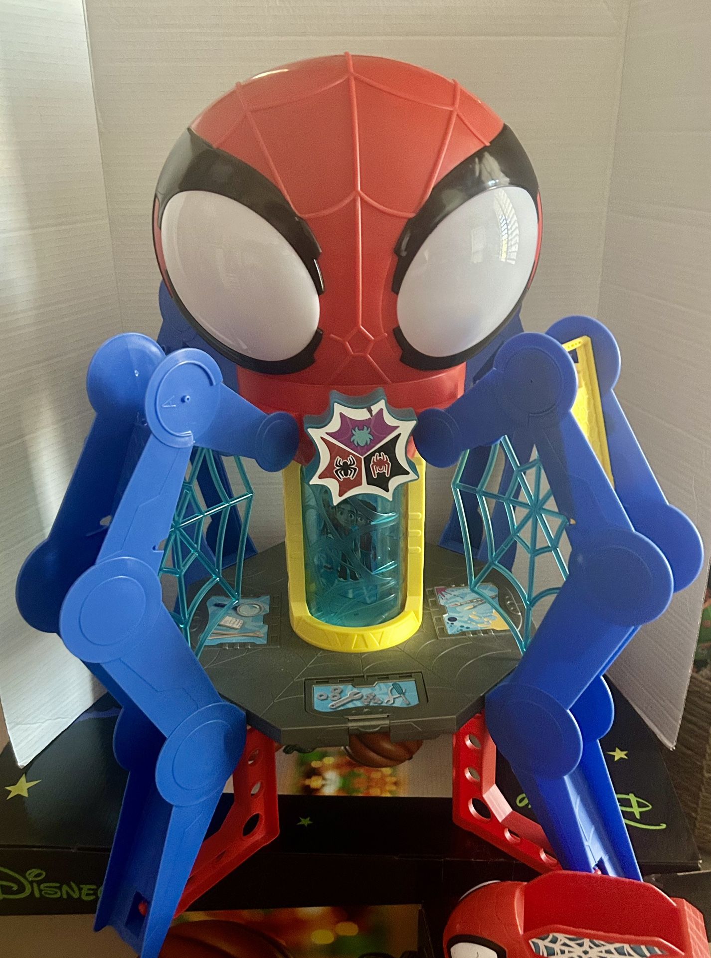 Spidey And His Amazing Friends Web Spinners Spiderman Playset Disney Junior Spider-Man 27” Tall Lights And Sounds