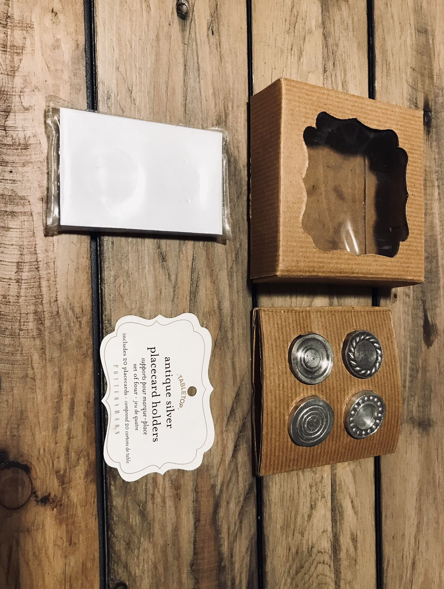 Pottery Barn Antique Silver Placecard Holders