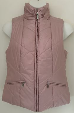 LIZ CLAIBORNE WOMEN’S SIZE M PINK ZIP-UP POLYESTER VEST
