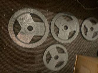 Bundle deal  Landmine— 155 lbs of plates + bar + handle