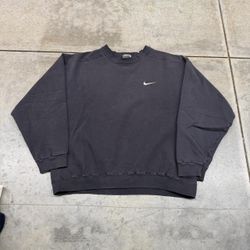 vintage nike faded black small swoosh blank crewneck size large