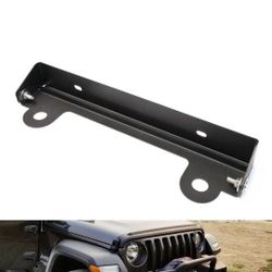 VIJaY Winch Roller Fairlead Hinge Mount License Plate Bracket Holder For Jeep Truck