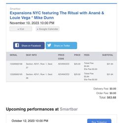 Smart Bar Ticket For Tonight 