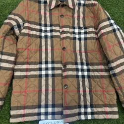 Burberry Nova Check Denim Bomber Jacket 