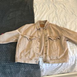 Denim Tan Levi Jacket Mens 