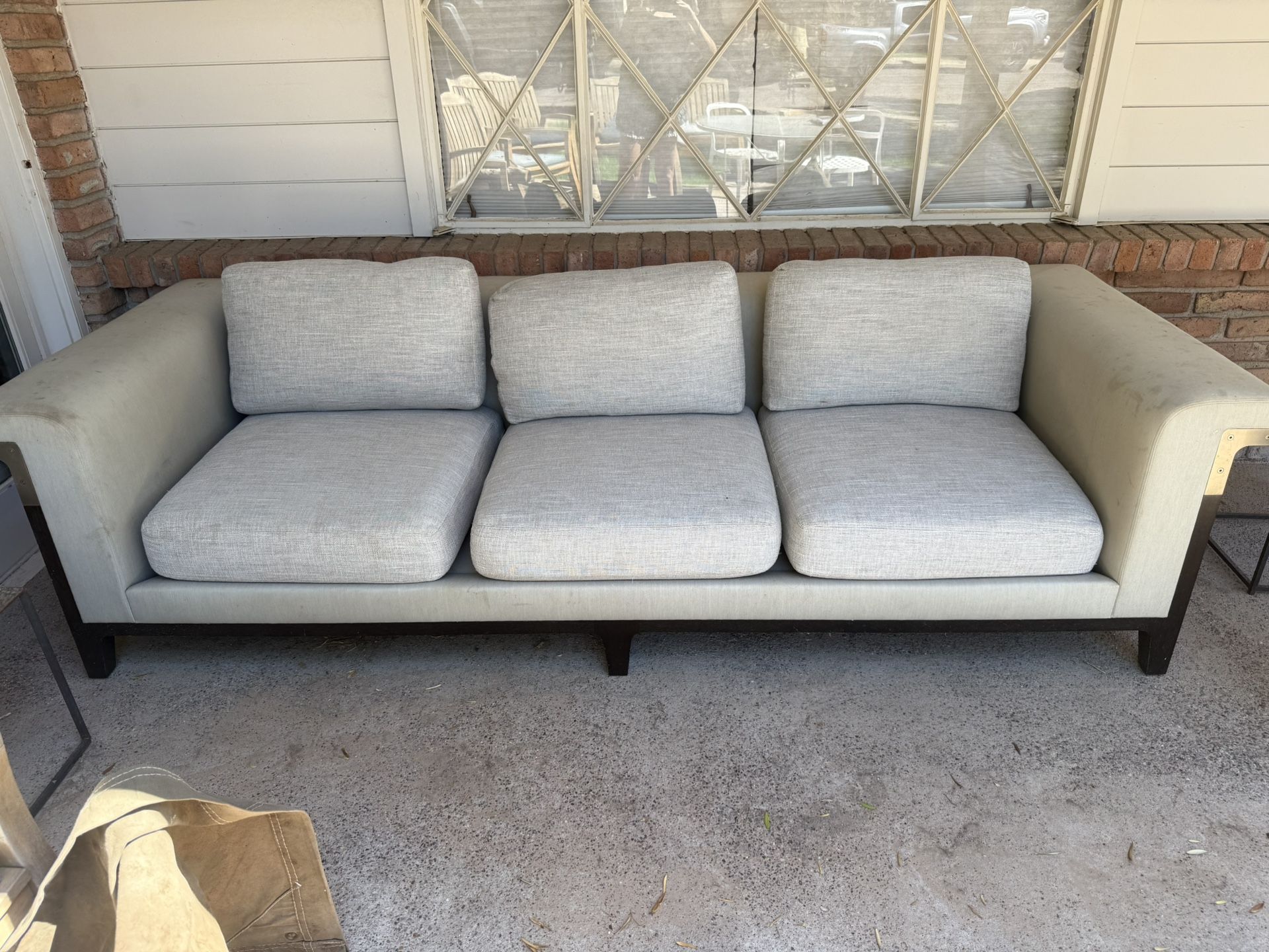 Contemporary Holly Hunt sofa, down cushions 