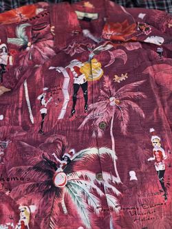 TOMMY BAHAMA MISS CLAUS 100% SILK SHIRT  SZ XL