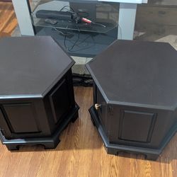 Two Matching Rustic End Tables 22x22 real wood