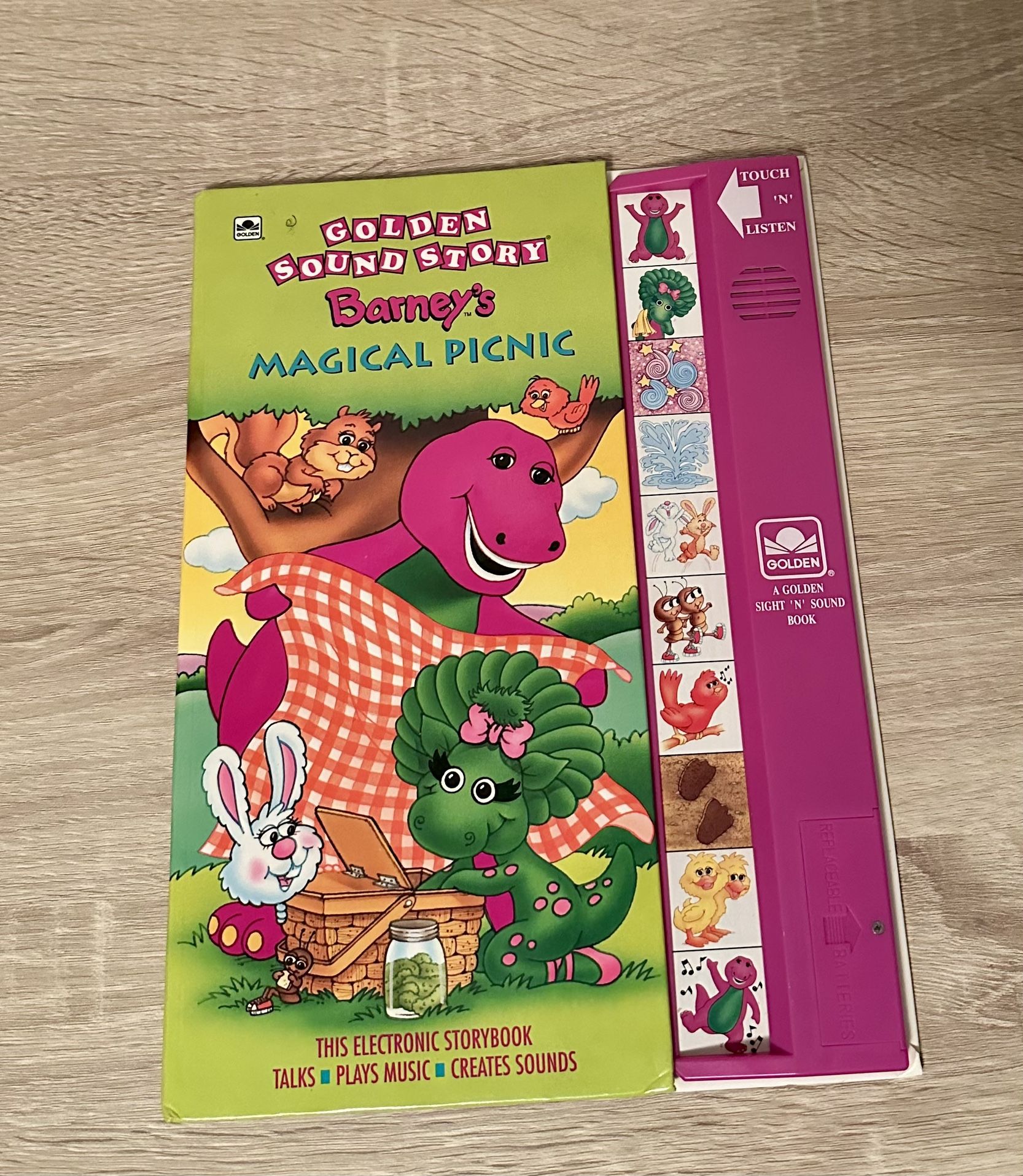 Vintage 1993 Barney's Magical Picnic Electronic Book & Vintage 1994 Sleepy Time Songs Book