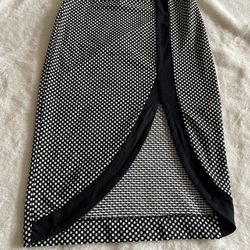 LOVE CULTURE, Black And White Polka Dot Pencil Skirt, Size L