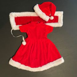 Christmas Doll Clothes Dress, Shawl, And Hat Set For Our Generation Or American Girl Dolls