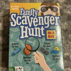 Family scavenger hunt in a box game - new