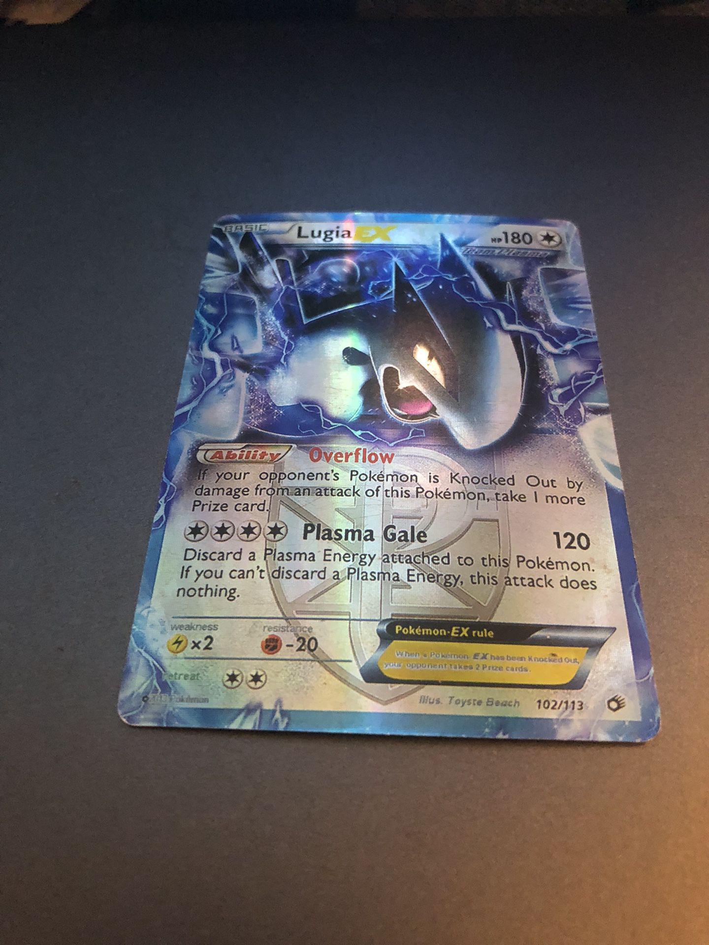 Lugia EX 102/113 Holo Rare Legendary Treasures Pokémon Card Near Mint