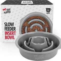 1177 Tuff Pupper Slow Feeder Insert Bowl | Puzzle Maze Slows Down Eating | Elevated Feeder Tray Bowl | Standalone Dog Bowl | Pet Bowl Insert | Easy Cl