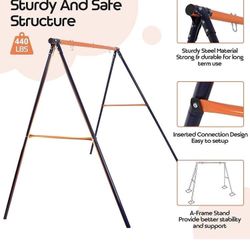 New Swing Stand Frame, Heavy Duty A Frame Swing Set for Kids Adults, Weight Capacity 440lbs, 