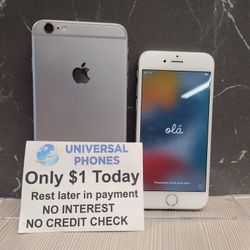 Apple IPhone 6S 16gb  Unlocked Like New Condition No Defects. 
$1 Down NO CREDIT CHECK FINANCING