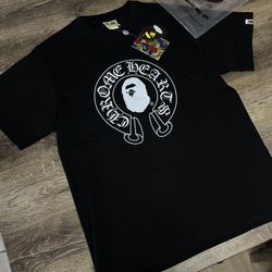 BAPE CHROME HEARTS TEE SIZE M