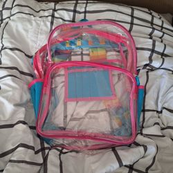 Clear and rainbow backpack