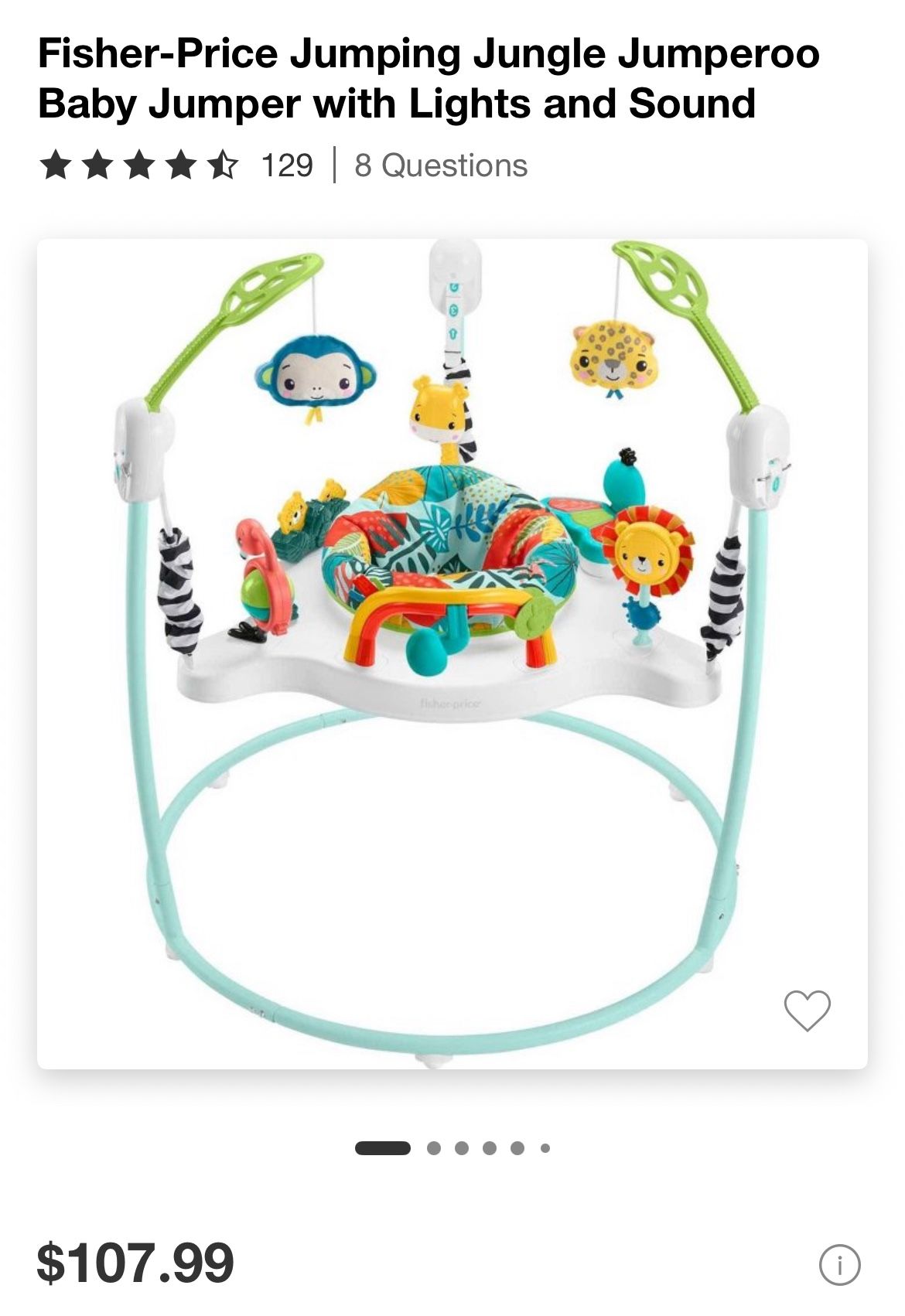 Fisher Price Activity Jungle Jumperoo Jumper 
