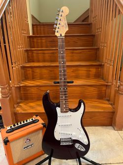 Fender MIM Stratocaster (Mint) w/ Orange Crush 12 Amp