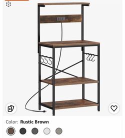 Rustic Brown Kitchen cart  with Power Outlet