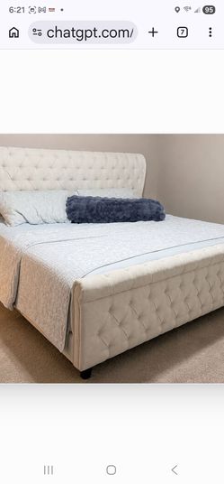 King size bed conditionTufted Upholstered Sleigh Bed Frame
