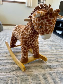 Toddler plush giraffe rocker