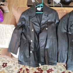 2 Blk Leather Jackets Size XL