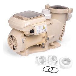 XtremepowerUS 3 HP Variable Speed Pool Pump for In-Ground & Above Ground Pools, 230V, 4-Speed Programmable, 9,720 GPH, Built-In Timer