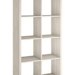 57.95 in. H x 29.84 in. W x 13.50 in. D Bleach Walnut Wood Large 8- Cube Organizer