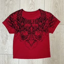 Women’s Red Affliction Crop Top Shirt