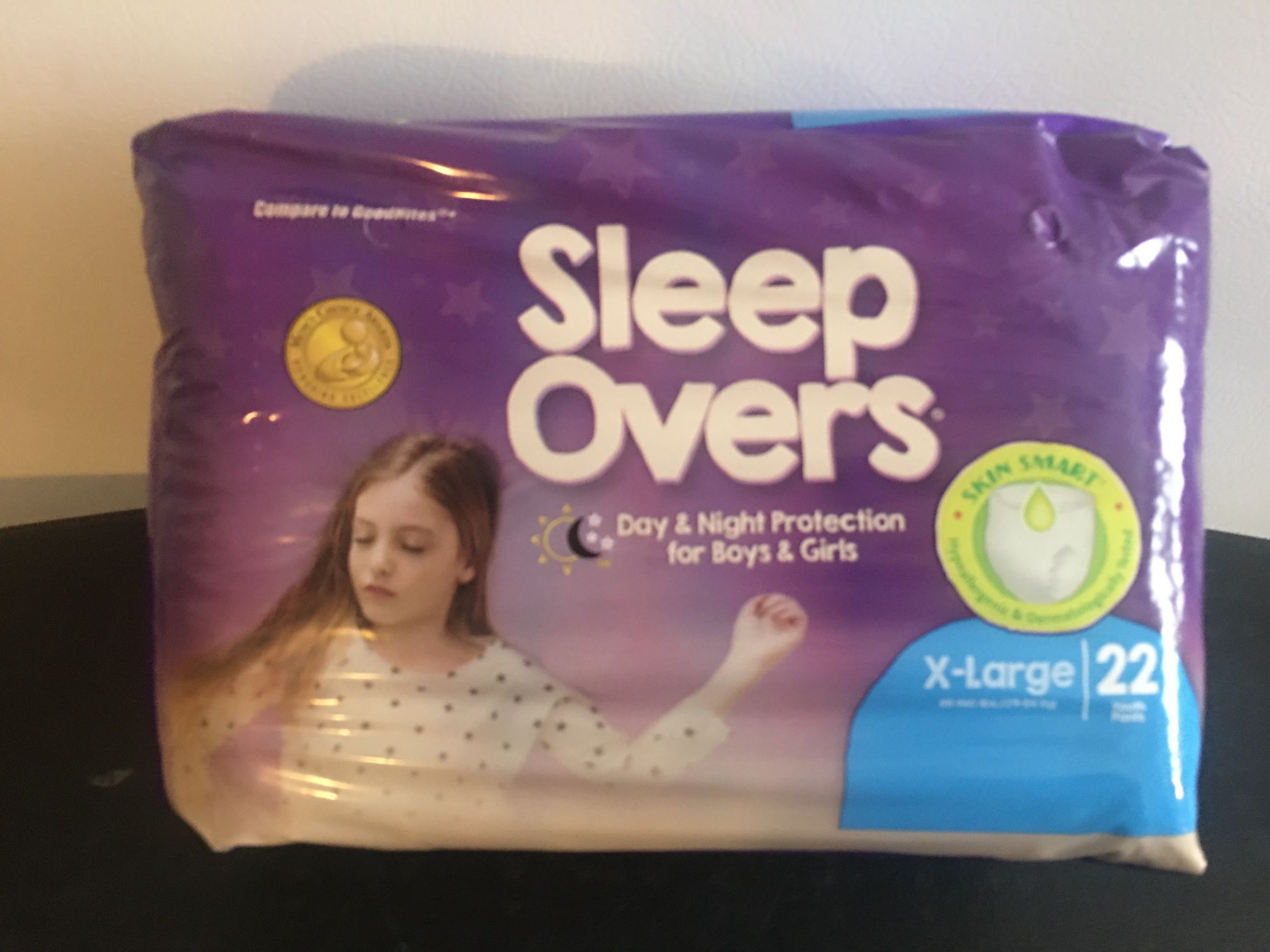 ADULT/CHILD SLEEPOVERS UNISEX DAY & NIGHT PROTECTION 22 PACK PULL UPS SIZE XL 85-140 LBS. Selling for $5 per pack