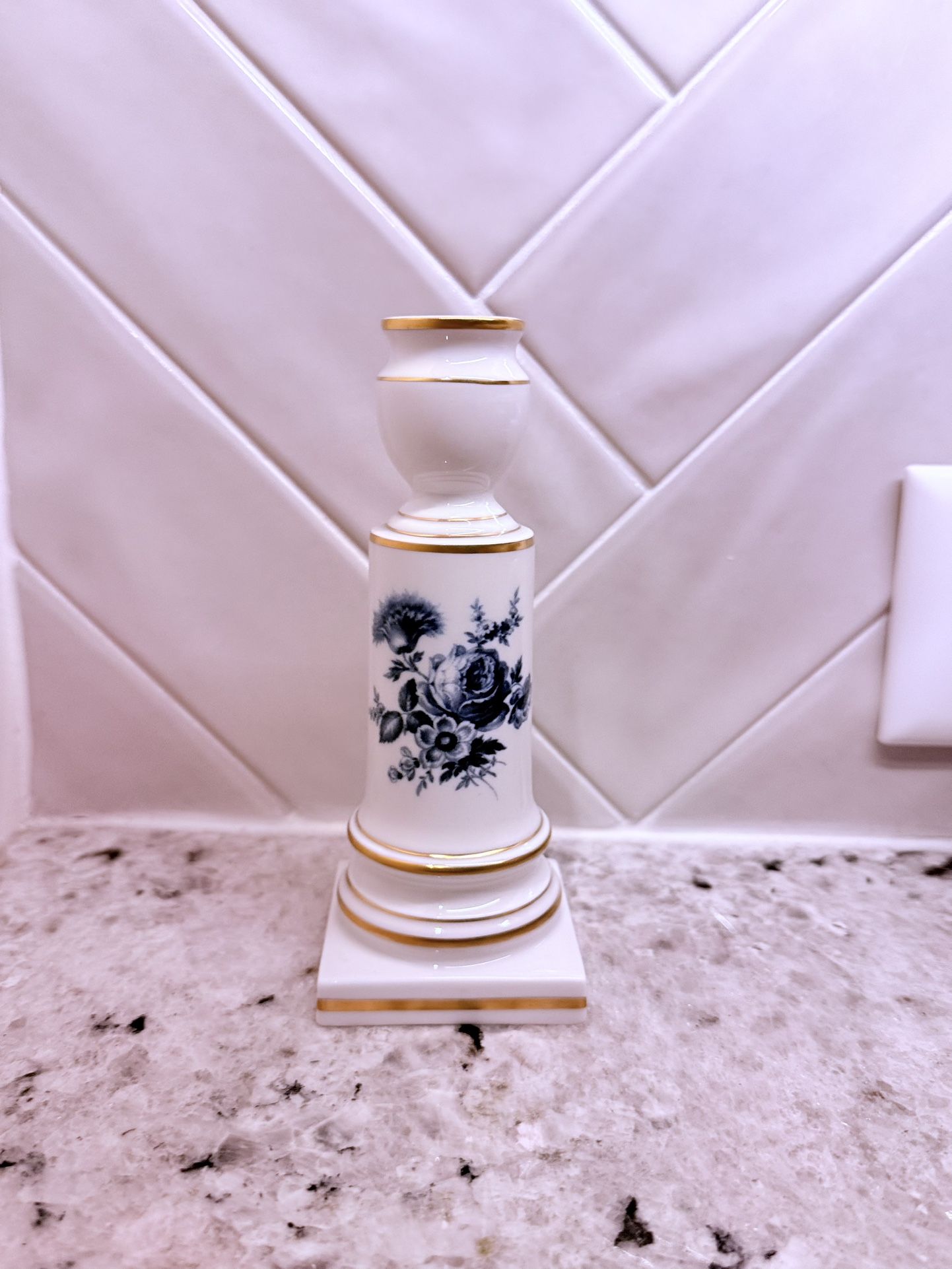 German Meissen Porcelain Candlestick