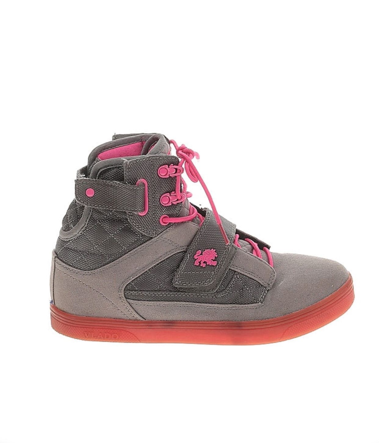 Vlado High Top Sneakers Gray Pink 7.5 Like New 