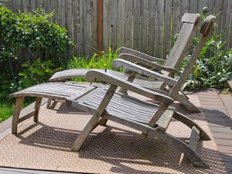 Teak Steamer deck chairs
