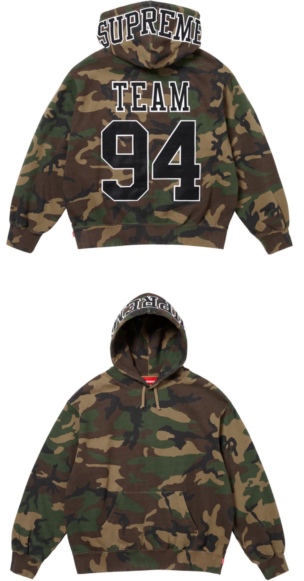 Supreme Team 94 Hooded Sweatshirt Camo Size Medium