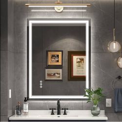 28x36 Inch Led Mirror for Bathroom with Front Light and Backlit