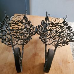 2 Hand Made Wroght Iron Wheel Barrel