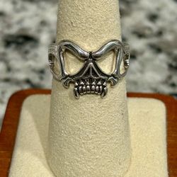 New S925 Sterling Silver Skull Ring
