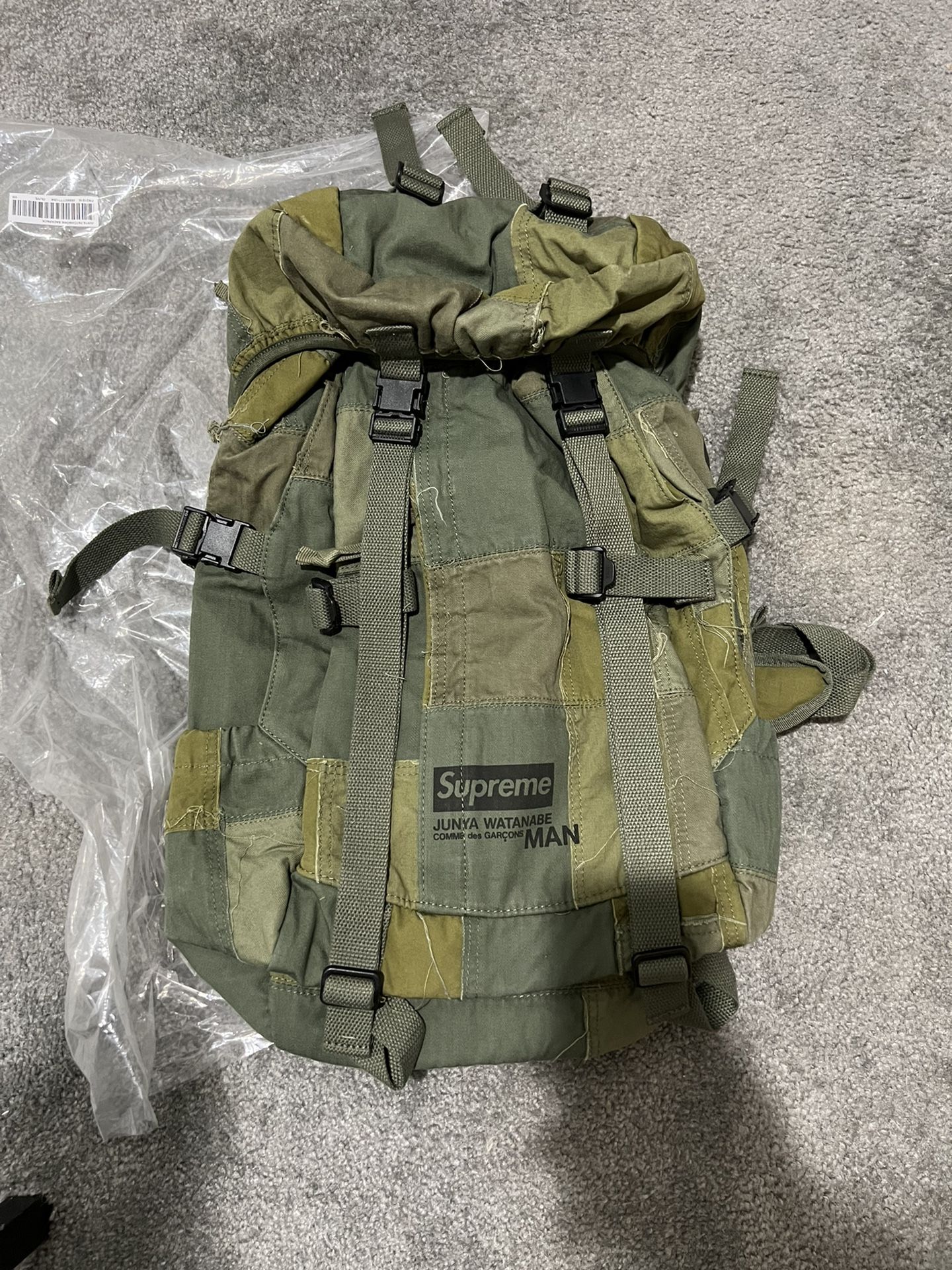 Supreme Junya Watanabe Comme Des Garcons Patchwork Backpack Green Camo IN HAND